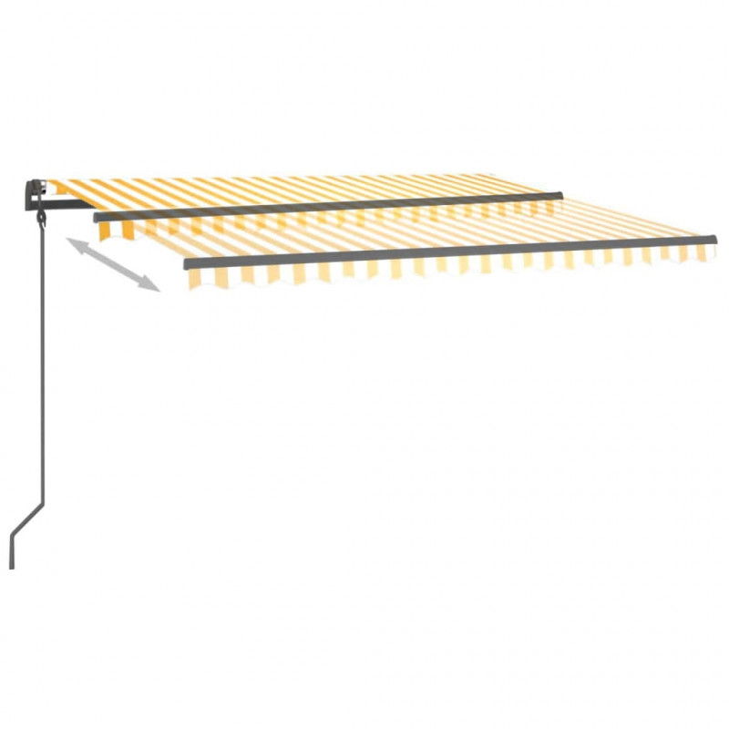 Automatycznie zwijana markiza, LED i czujnik wiatru, 4x3,5 m
