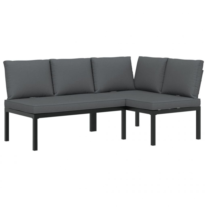 2-cz. zestaw mebli do ogrodu, z poduszkami, czarne aluminium