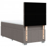 Łóżko kontynentalne z materacem, taupe, tkanina, 80x200 cm