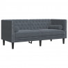 3-cz. wypoczynek Chesterfield z wałkami, ciemnoszary, aksamit