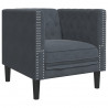 3-cz. wypoczynek Chesterfield z wałkami, ciemnoszary, aksamit