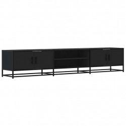 Szafka pod TV, czarna, 210x35x41 cm, materiał drewnopochodny