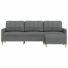 3-osobowa sofa z podnóżkiem, ciemnoszara, 210 cm, tkaniną