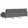 3-osobowa sofa z podnóżkiem, ciemnoszara, 210 cm, tkaniną