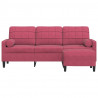 3-osobowa sofa z podnóżkiem winna czerwień 180 cm, aksamit