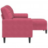 3-osobowa sofa z podnóżkiem winna czerwień 180 cm, aksamit