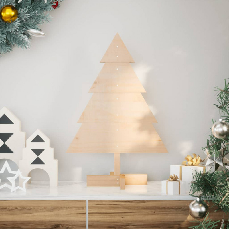 Drewniana choinka do udekorowania, 70 cm, lite drewno sosnowe