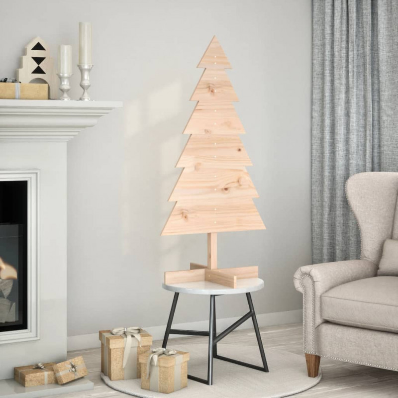 Drewniana choinka do udekorowania, 120 cm, lite drewno sosnowe