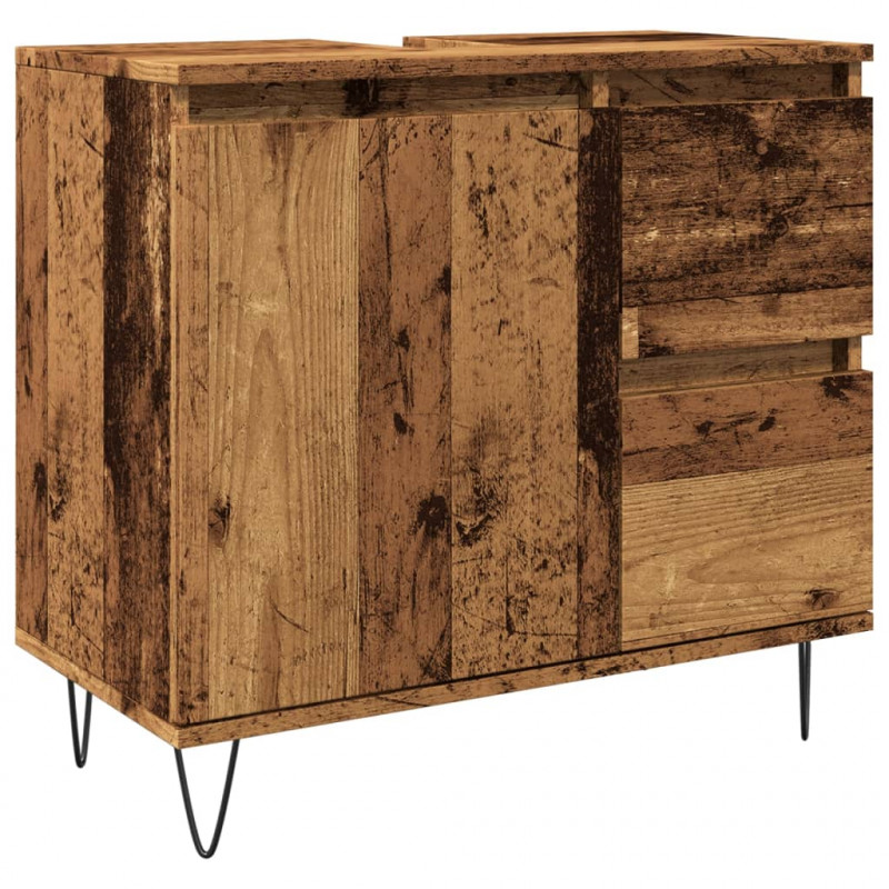 Szafka pod umywalkę, stare drewno, 65x33x60 cm