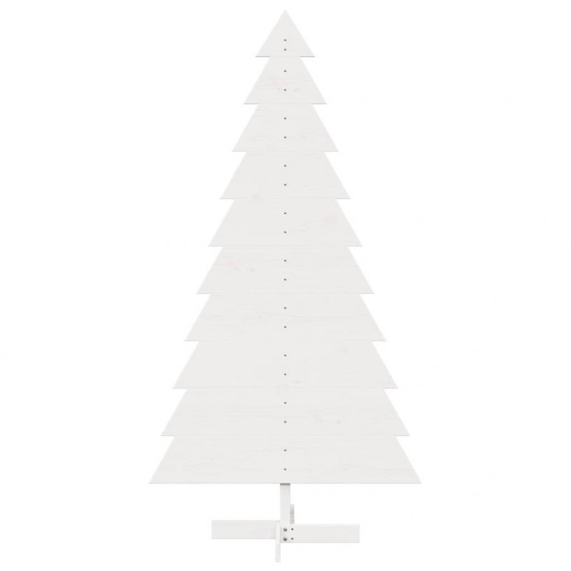 Drewniana choinka do udekorowania, biała, 180 cm, sosnowa
