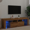 Szafka pod TV z oświetleniem LED, dąb artisan, 140x36,5x40 cm
