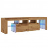 Szafka pod TV z oświetleniem LED, dąb artisan, 140x36,5x40 cm