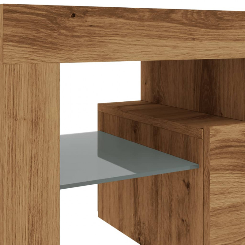 Szafka pod TV z oświetleniem LED, dąb artisan, 140x36,5x40 cm
