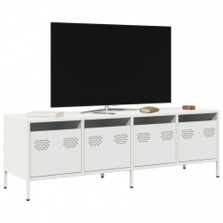 Szafka RTV, biała, 135x39x43,5 cm, stal walcowana na zimno