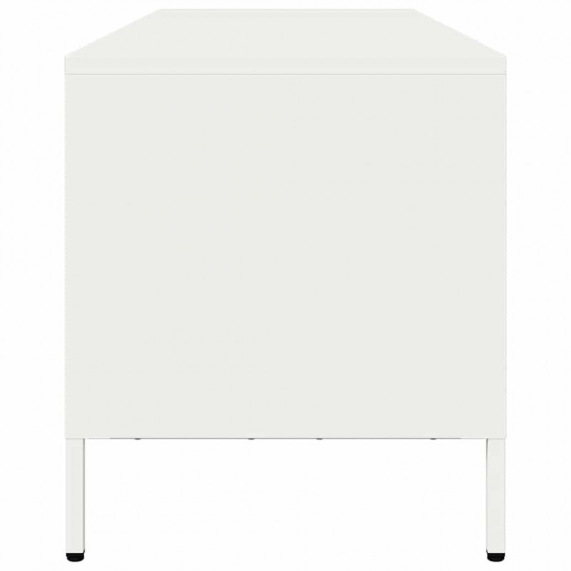 Szafka RTV, biała, 135x39x43,5 cm, stal walcowana na zimno
