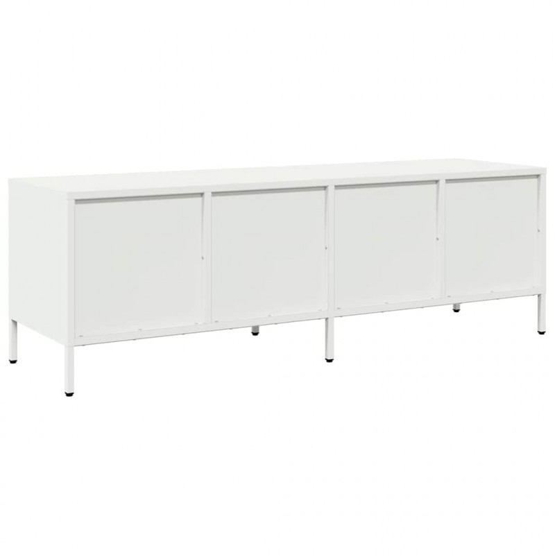 Szafka RTV, biała, 135x39x43,5 cm, stal walcowana na zimno