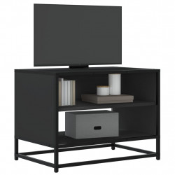Szafka pod TV, czarna, 61x40x46 cm, materiał drewnopochodny