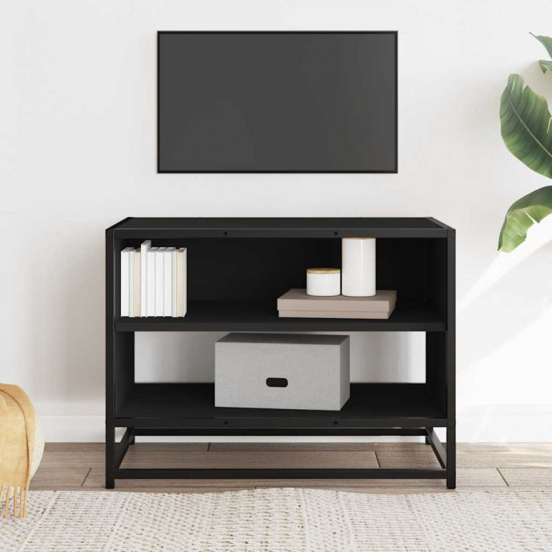 Szafka pod TV, czarna, 61x40x46 cm, materiał drewnopochodny