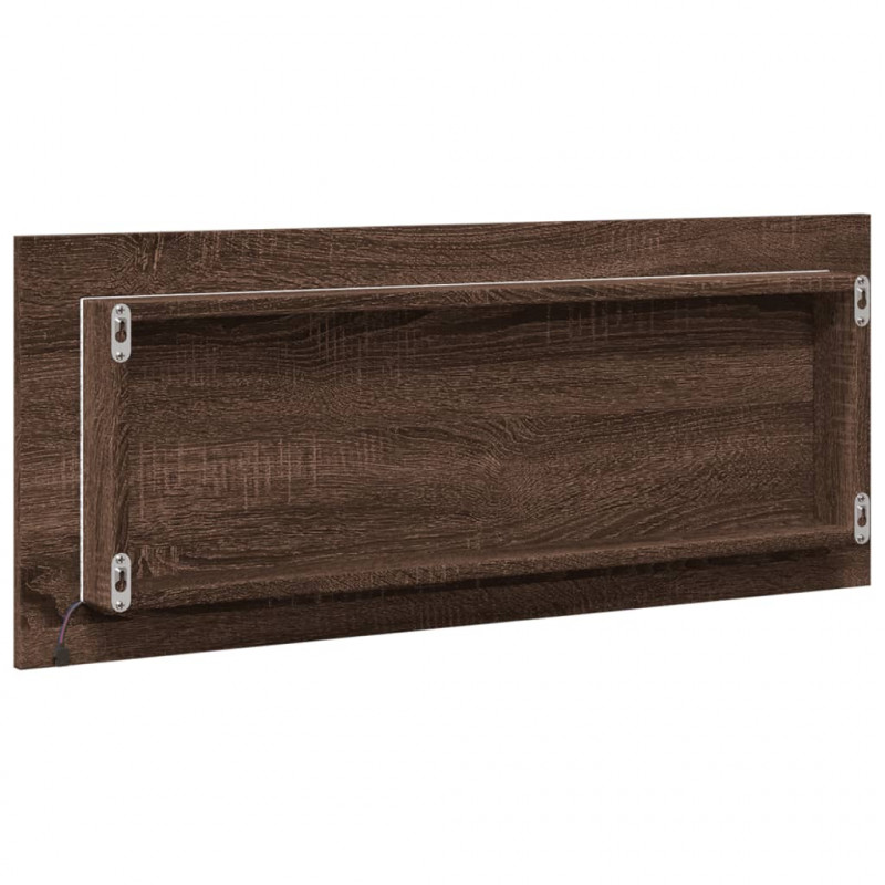 Lustro łazienkowe z LED, brązowy dąb, 100x8,5x37 cm