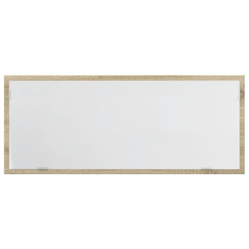 Lustro łazienkowe z LED, dąb sonoma, 100x8,5x37 cm