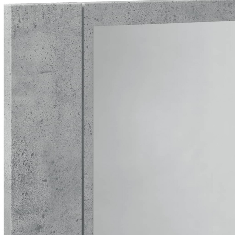 Szafka z lustrem i LED, szarość betonu, 60x12x45 cm