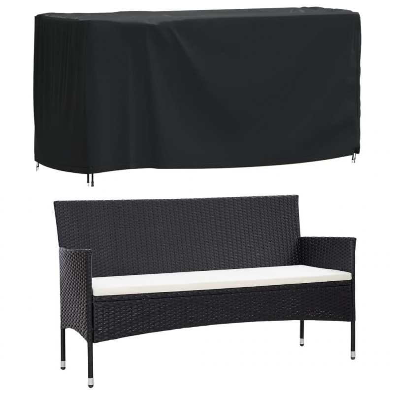 Pokrowce na meble ogrodowe, 2 szt., czarne 180x70x90 cm