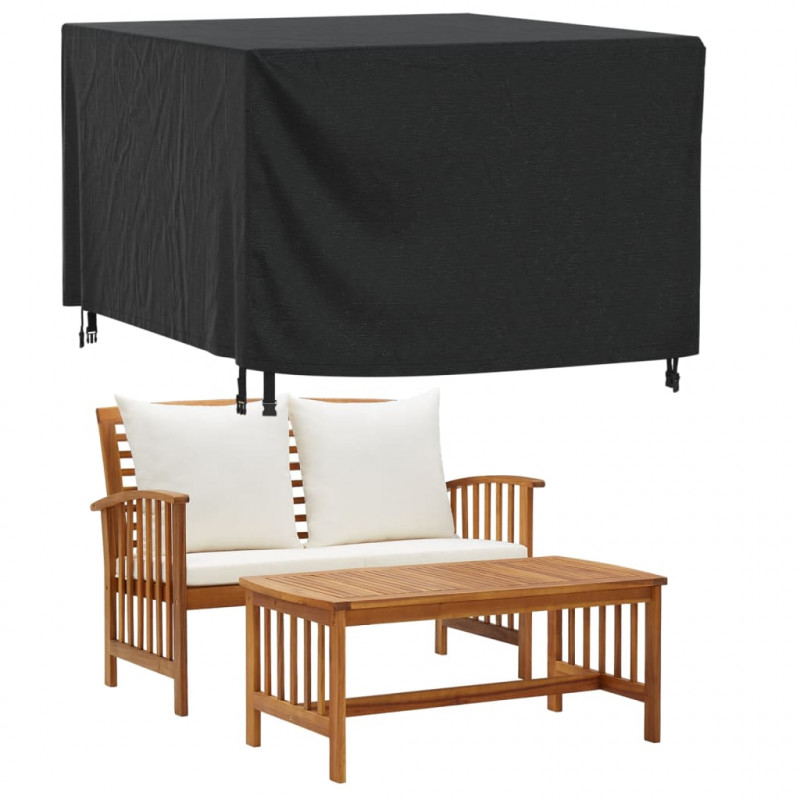Pokrowce na meble ogrodowe, 2 szt., czarne 135x135x90 cm