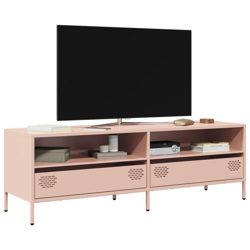 Szafka RTV, różowa, 135x39x43,5 cm, stal walcowana na zimno