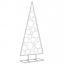Metalowa choinka świąteczna, do dekoracji, czarna, 210 cm