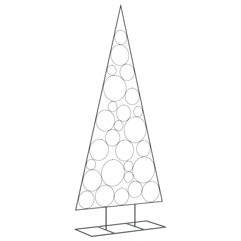 Metalowa choinka świąteczna, do dekoracji, czarna, 210 cm