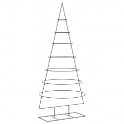 Metalowa choinka świąteczna, do dekoracji, czarna, 210 cm
