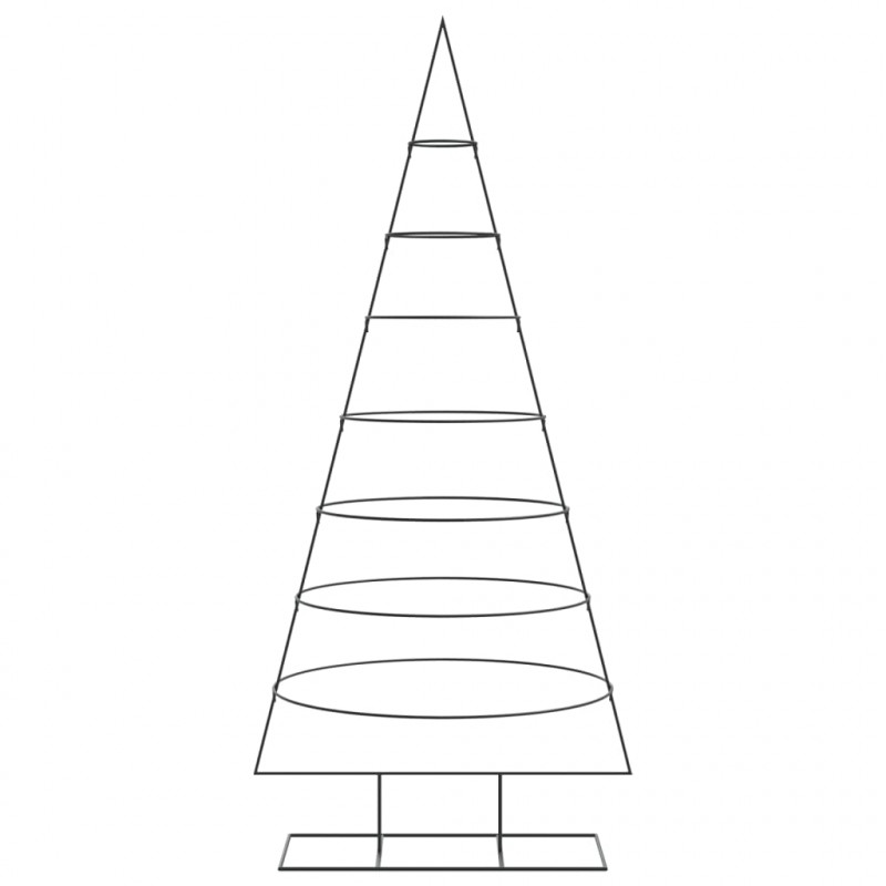 Metalowa choinka świąteczna, do dekoracji, czarna, 210 cm