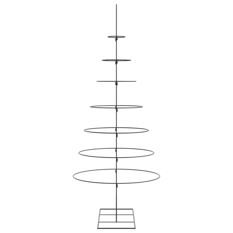 Metalowa choinka świąteczna, do dekoracji, czarna, 210 cm
