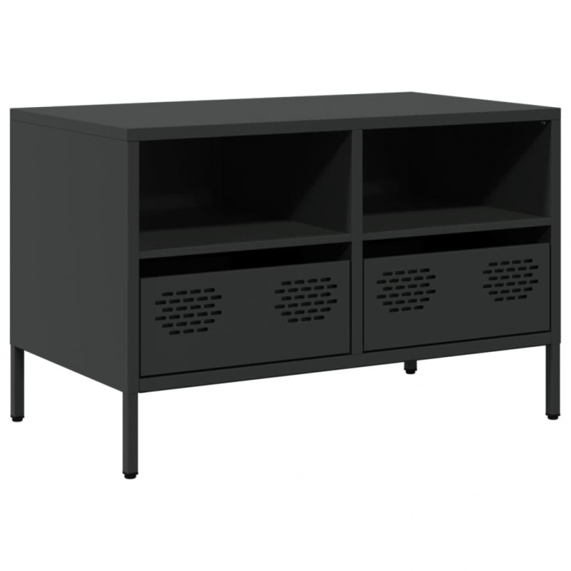 Szafka RTV, czarna, 68x39x43,5 cm, stal walcowana na zimno