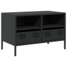 Szafka RTV, czarna, 68x39x43,5 cm, stal walcowana na zimno