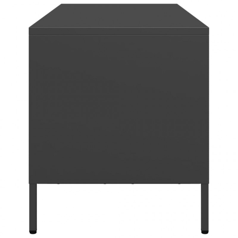 Szafka RTV, czarna, 68x39x43,5 cm, stal walcowana na zimno