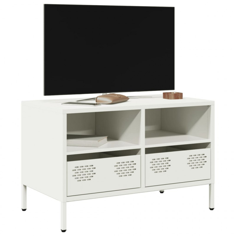 Szafka RTV, biała, 68x39x43,5 cm, stal walcowana na zimno