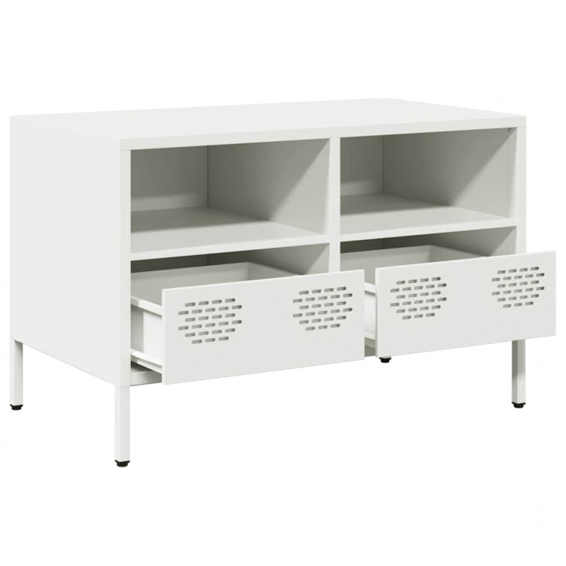 Szafka RTV, biała, 68x39x43,5 cm, stal walcowana na zimno