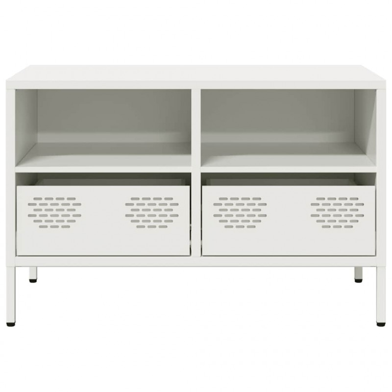 Szafka RTV, biała, 68x39x43,5 cm, stal walcowana na zimno