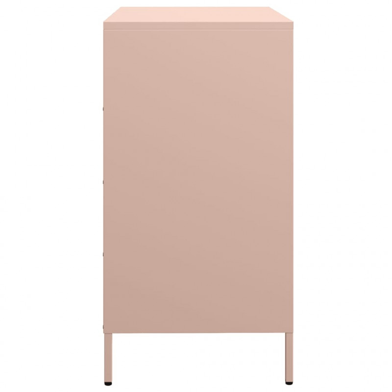 Szafka, różowa, 68x39x73,5 cm, stal walcowana na zimno