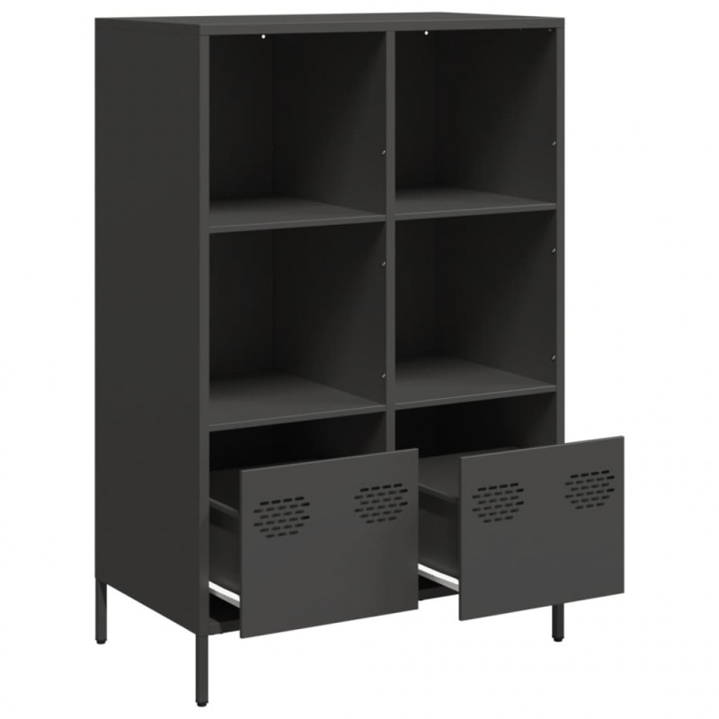 Szafka, czarna, 68x39x103,5 cm, stal