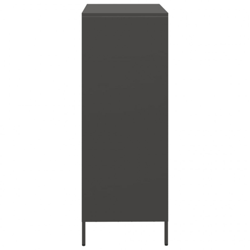 Szafka, czarna, 68x39x103,5 cm, stal