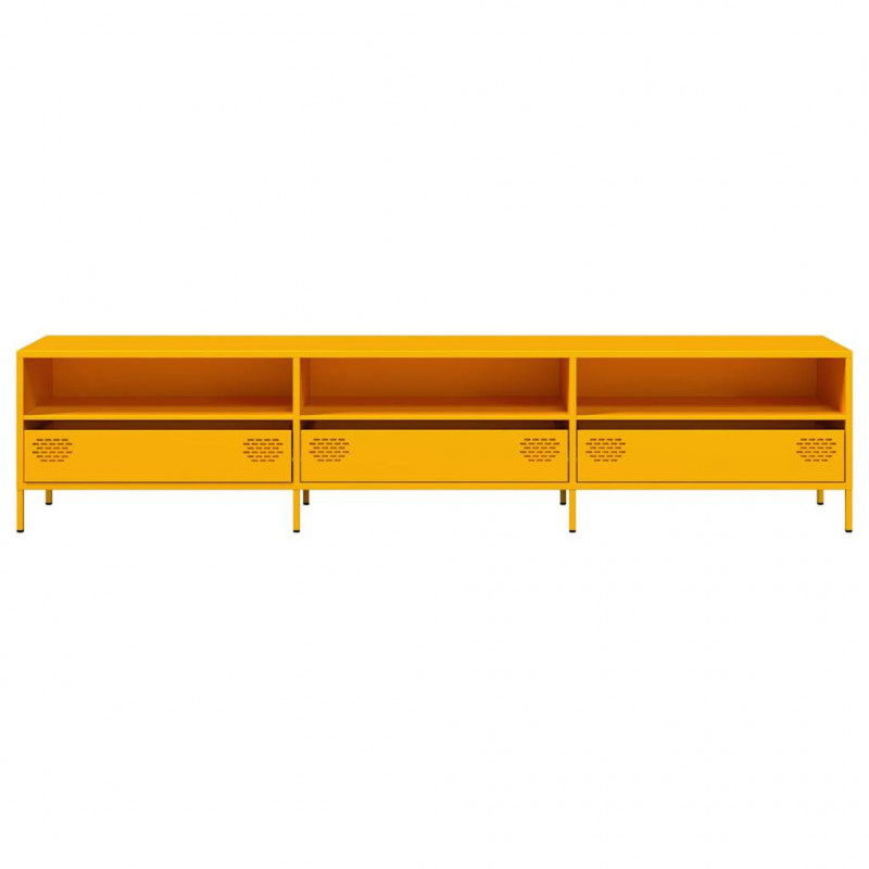 Szafka RTV, żółta, 202x39x43,5 cm, stal walcowana na zimno