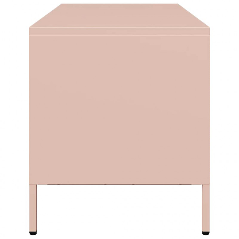 Szafka RTV, różowa, 101,5x39x43,5 cm, stal walcowana na zimno