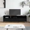 Szafka pod TV, czarna, 150x30x44,5 cm, materiał drewnopochodny