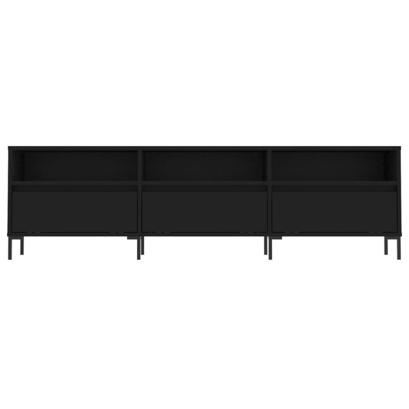 Szafka pod TV, czarna, 150x30x44,5 cm, materiał drewnopochodny