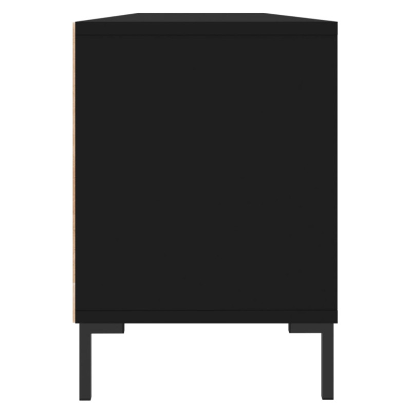 Szafka pod TV, czarna, 150x30x44,5 cm, materiał drewnopochodny