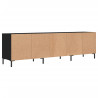 Szafka pod TV, czarna, 150x30x44,5 cm, materiał drewnopochodny