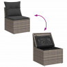 8-cz. zestaw mebli ogrodowych z poduszkami, szary, polirattan