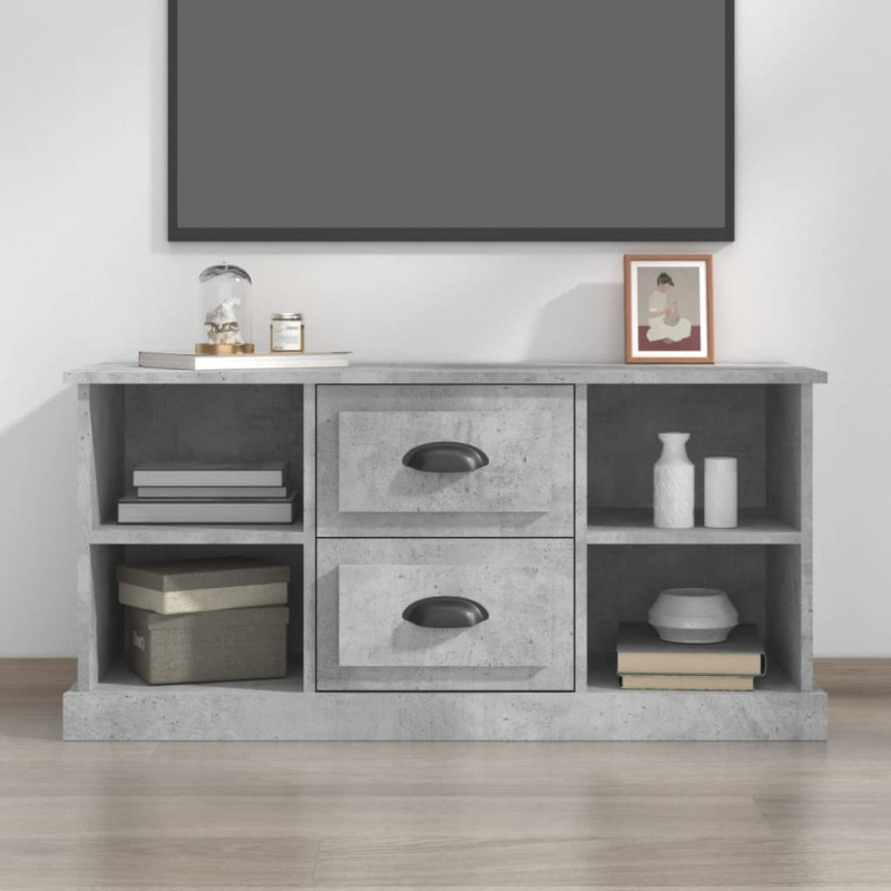 Szafka pod TV, szarość betonu, 99,5x35,5x48 cm